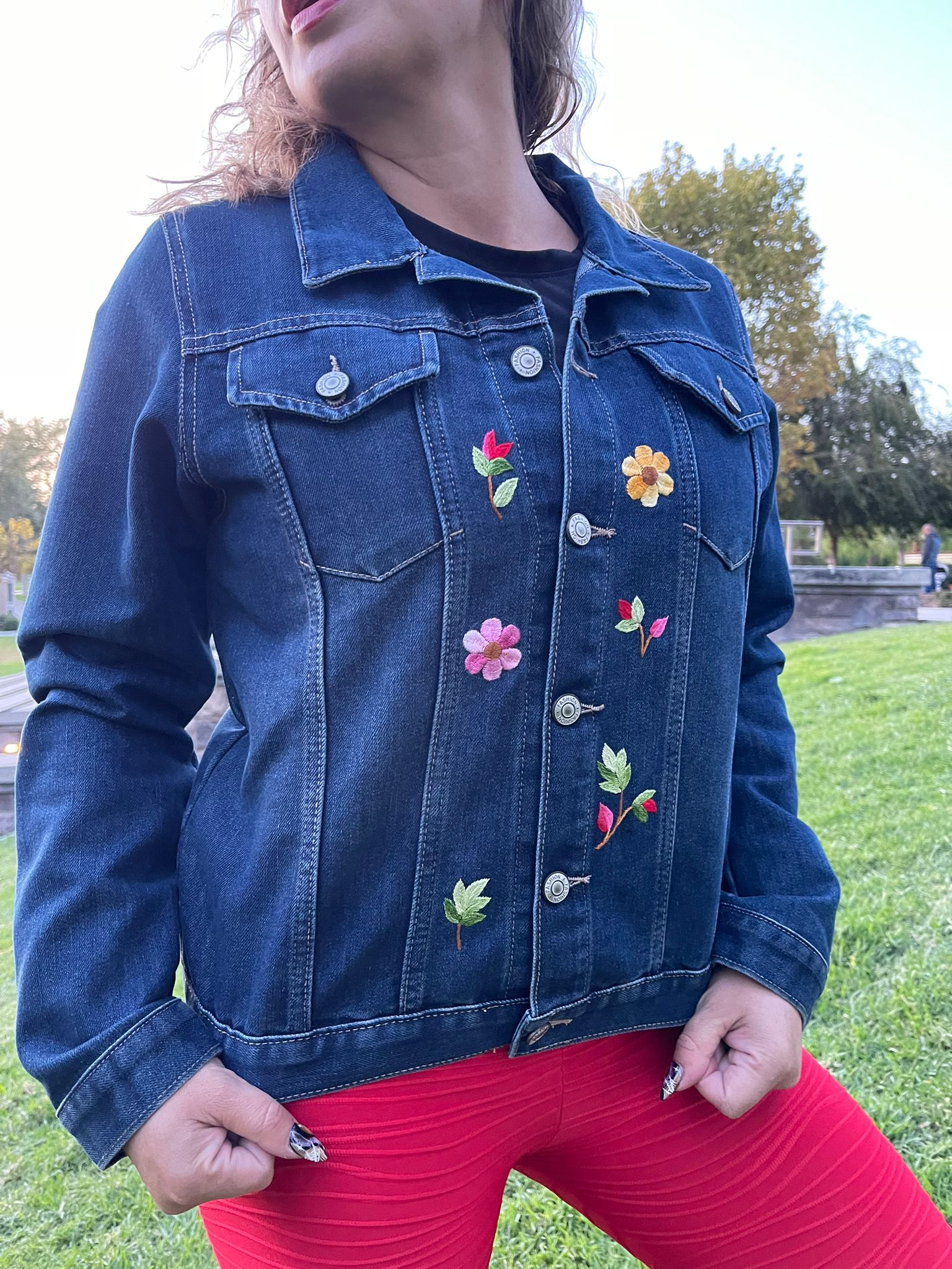 Light Weight Jean Embroidered Jacket