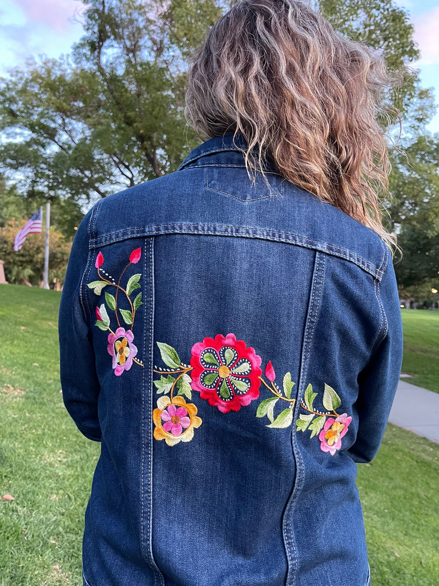 Light Weight Jean Embroidered Jacket