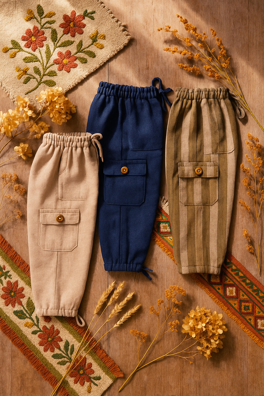 Linen Pants Kids - Brighten Up Playtime with Ecuadorian Flair!